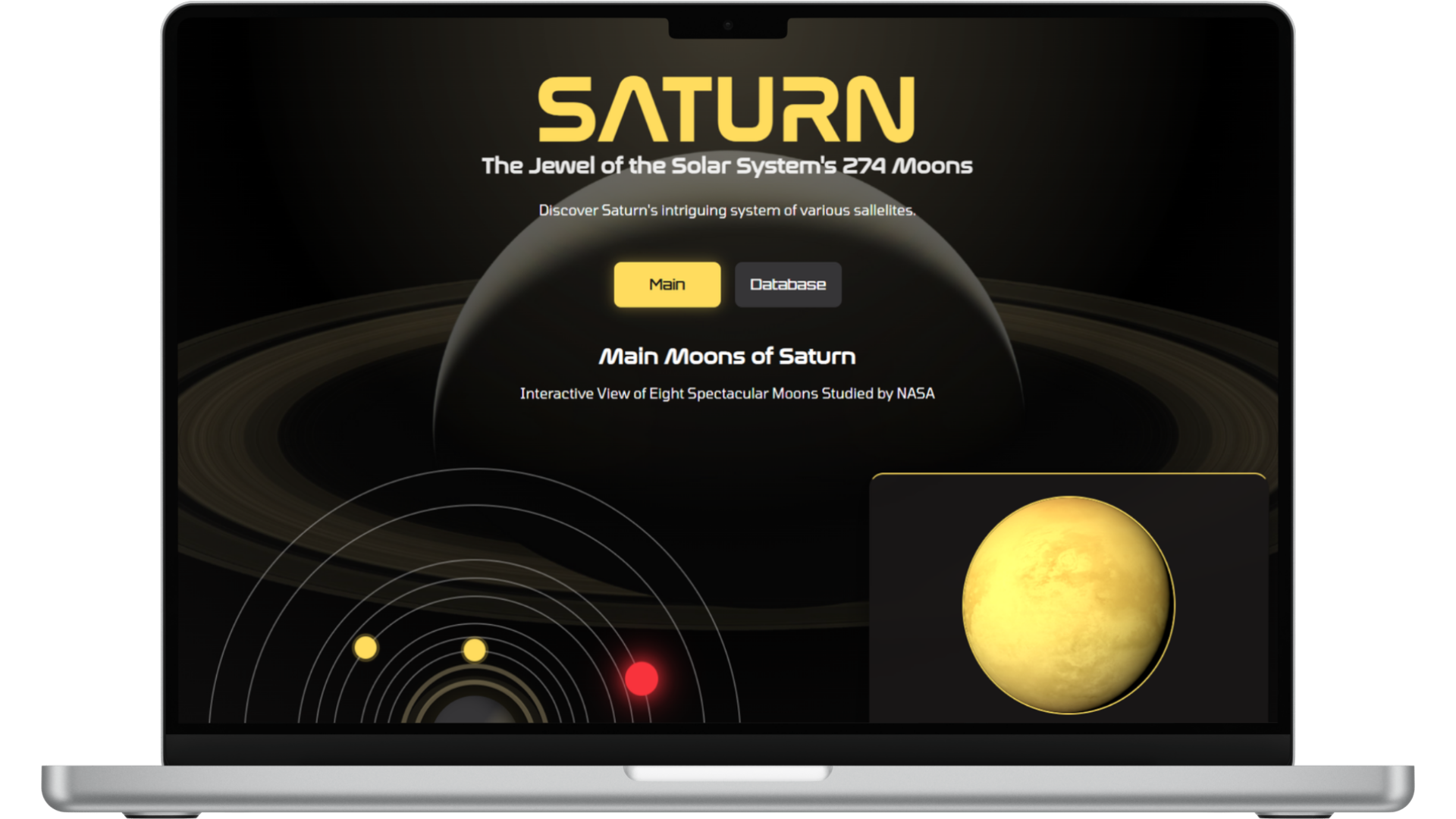 Saturn Website Mockup